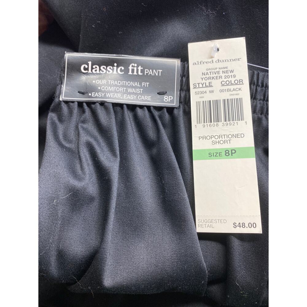 Brand New Alfred Dunner Women's Size 8P Black Classic Fit Dress Pants Trousers - Picture 4 of 5
